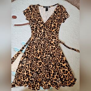 Rebel Sugar Leopard Print Wrap Dress | Women's | Size: S